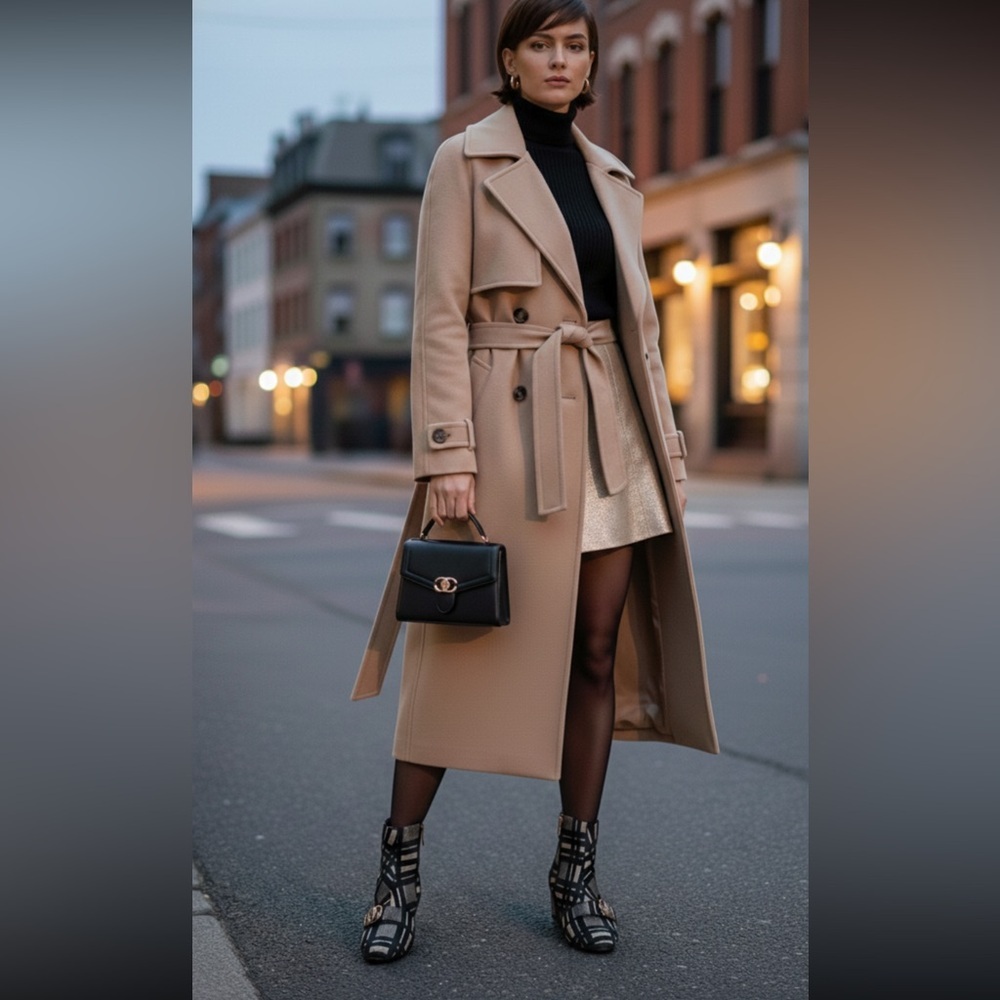 Bleecker & Bond Black Silver Lacey Plaid Buckle Zip Heeled Booties Size 10M